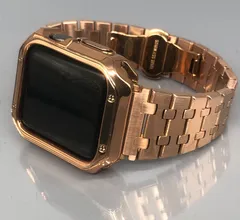 GimelZayin 鏡面　ローズゴールド　ステンレスベルト　アップルウォッチ メンズ レディース ultra ultra2 38mm 40mm 41mm 42mm 44mm 45mm 49mm 46mm カバー ケース Apple Watch バンド