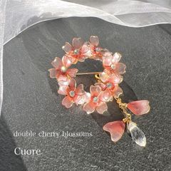 桜 -乱咲- ブローチ/コサージュ(ピンク) 2way 取り外し チャーム付 入学式 卒業式 フォーマル パール 大人 可愛い シンプル ディップアート アメリカンフラワー ピンク スーツ