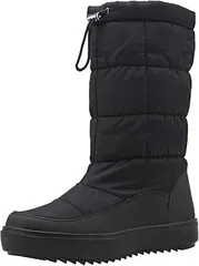 レディースブーツ スノーブーツ ロングブーツ 冬 あったかい 引き紐 24.5cm 黒（R224,エ-2）