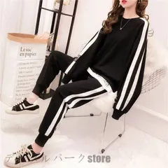 ジャージ レディース 上下 おしやれ 春秋 長袖 セットアップ カジュアル 40代 2点セット スウェット トレーナー スポーツウェア 運動服 部屋着 韓国風 着痩せ#cupload39154