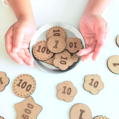 木製コイン　クッキーのお金【Play Coins -cookies-】 木のお金　おままごと　お金　モンテッソーリ