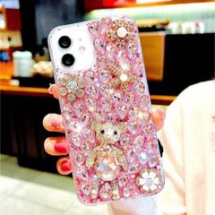 iPhone16 ケース テディベア クマ ラインストーン