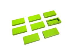 レゴ★未使用！黄緑色の１×２タイル８点セット
