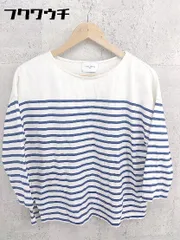 ◇ UNITED ARROWS ユナイテッドアローズ ボーダー 長袖 カットソー ネイビー ホワイト レディース 【中古】 【1002800660964】