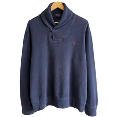 POLO RALPH LAUREN ポロ ラルフローレン ショールカラー プルオーバー スウェットシャツ ワンポイントロゴ 刺繍 青系 L/Gサイズ No.H171のサムネイル