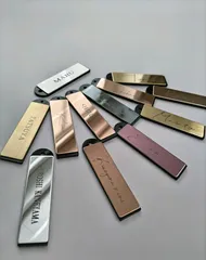 高級感  ステンレス ミラー ネームタグ ゴルフネームプレート 名入れ キーホルダー 筆記体 ミラーのサムネイル