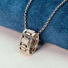 磨き済/美品 CELINE セリーヌ SV ネックレス マカダム シェル 磨き済/美品 CELINE セリーヌ SV ネックレス マカダム シェル