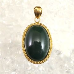 ジャパンヴィンテージ 天然石メノウのネックレス グリーン 魔法少女
