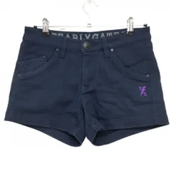 パーリーゲイツ ハーフパンツ ブルー×ネイビー デニム調 ニコちゃん総