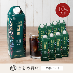 小川珈琲 有機珈琲 アイスコーヒー 無糖 1,000ml 12本