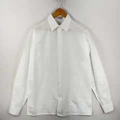 超美品HERMES 純白 リネンジャカードシャツ メンズ フランス製 ドビー織り