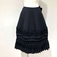 JS-100100 ジュンヤワタナベ コムデギャルソン JUNYA WATANABE COMME des GARCONS ウールトロ  折り紙プリーツ 巻きスカート 黒 フリーサイズ 1998年