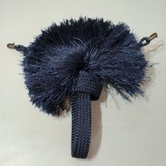 （34）中古　羽織紐　平打ち　正絹　紺藍※ お色味は現物優先でお願い致します。