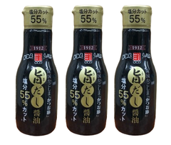 鹿児島の甘い醤油　かねよ　減塩　旨だし醤油　200ml ×３本組　  塩分55％カット　かつおだし　納豆・冷奴・刺身・鳥刺しのタレにも最適　賞味期限約１年半