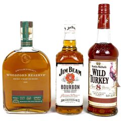 3本 ジムビーム ワイルドターキー ウッドフォードリザーブ アメリカン 700ml ウイスキー セット 【古酒】