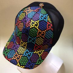 GUCCI　グッチ　GG　サイケデリック　メッシュキャップ　マルチカラー　レインボーカラー　ベースボールキャップ　帽子　キャップ
