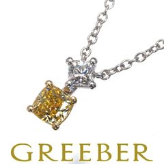 ティファニー ネックレス イエロー&クリア ダイヤ ダイヤモンド ルシダ クッション プリンセスカット K18YG/Pt950 #170452