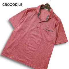 CROCODILE クロコダイル 春夏★ ワニ刺繍 花柄使い 半袖 ポロシャツ Sz.2L メンズ 大きいサイズ 特大