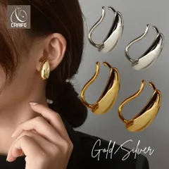 イヤーカフ 大ぶり ドロップ 雫 しずく イヤーカフス イヤカフ イヤリング 金属アレルギー対応 18K ニッケルフリー レイヤード 大人 かわいい ジュエリー  ゴールド シルバー 送料無料 プチプライス高見え CRAIFE
