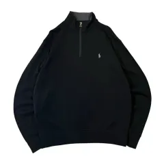 no 31 ポロ Ralph Lauren(ラルフローレン) 黒 ハーフジップアップ パーカー