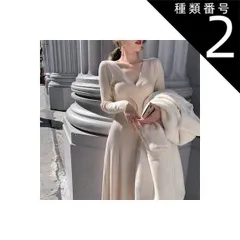 種類2：ブラック/S カシュクール リブ ニット ロング ワンピース フレアワンピース ニットワンピース 膝下 ロング丈 袖あり 長袖 Vネック フレア Aライン リブニット 編み込み かわいい 大人可愛い きれいめ シンプル カジュアル 大人 上品 おしゃれ