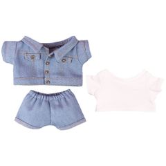 新品 niannyyhouse　15cm ぬいぐるみ 服　ジーンズジャケット　白いTシャツ　綿人形の服　着せ替え (light blue)