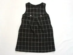 タルティーヌ エ ショコラ タルティーヌエショコラ tartine et chocolat アウトレット 子供服 女の子 100cm ジャンパースカート グレー 格子 チェック 秋 冬 ★3 冬服 ガールズ キッズ 【中古】 ユーズド