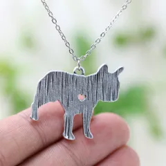 フレンチブルドッグ ネックレス ペンダント 犬 ペット アクセサリー プレゼント アンティークシルバーアンティークシルバーP_0