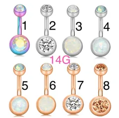 1個  14G へそピアス ボディピアス バナナバーベル