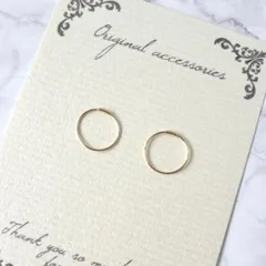 18金！　極小　ゴールド　ミニフープピアス10mm K18 18K ete agete nojess jouete エテアガット  つけっぱなし好きへ