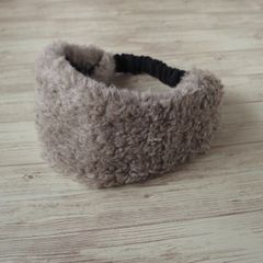 ファーヘアバンド（プードルファーのグレージュ）