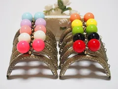 and.A ＊10色セット＊ 口金 がま口 8.5cm あめ玉 アーチ アンティークゴールド ハンドメイド( 丸型)