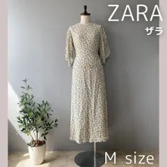 【🌸売り尽くし🌸】ZARA（ザラ）花柄 ワンピース 七分袖 レーヨン100% レディース Mサイズ