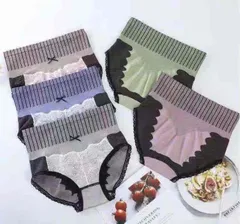 レース柄L ハイウエストお腹引き締めヒップアップショーツ 3枚セット