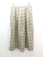 ◇ ◎ ●未使用● apres jour バックウエストゴム チェック柄 ロング フレア スカート サイズM ブラウン系 レディース E  【1307260012750】