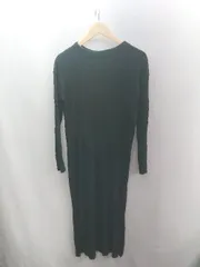 ◇ ⊇ LOWRYS FARM ローリーズファーム ニット 長袖 ロング丈 ワンピース サイズF ブラック レディース E  【1502060037006】