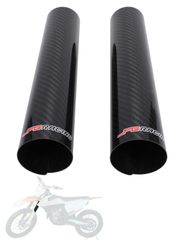 250MM JFG バイク フロント フォークガード フォークカバー 250mm カーボン製 汎用 内径調整 左右セット 防塵 プロテクター ドレスアップ 補修 修理 交換