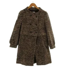 レッド ヴァレンティノ RED VALENTINO コート オフネックカラー バルーンスリーブ調 イタリア製 ツイード ブラウン 茶 オフ白 40のサムネイル