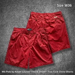 90s Polo by Ralph Lauren “TYLER SHORT” Two Tuck Chino Shorts ポロラルフローレン タイラーショート ツータックチノショーツ コーラルピンク W36 コットン100% インタック ベーシック