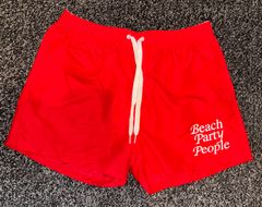 Beach Party Peopleビーチウェア　ショートパンツ　水陸両用　ユニセックス　レッド