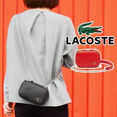 新品未使用品　ラコステ　ミニバック　レッド LACOSTE - ラコステ ミニトートバッグ 赤 レッド レディース