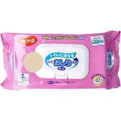 ハビナース　トイレに流せるパッとおしりふき　７２枚入