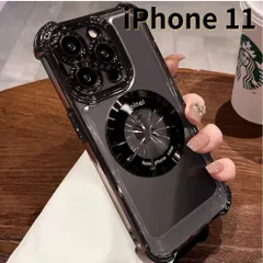 ［ショップス］iPhone11 スマホケース 黒 クリア ワイアレス充電 耐衝撃 レンズ保護 軽量 透明 おしゃれ シンプル E023　E