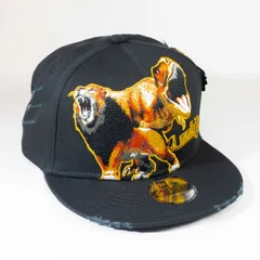 【ニューエラ正規品】KIDS 子供用 ニューエラ New Era® NEW ERA® 帽子 キャップ キッズ Youth 9FIFTY 最強王図鑑 LOCK ON ライオン ティラノサウルス ブラック(商品番号：14698125)