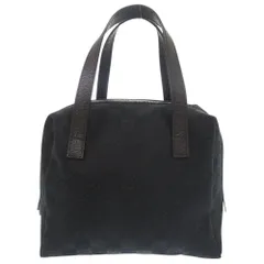 美品 グッチ 124542 GGキャンバス レザー ブラック ミニ ハンドバッグ  