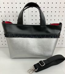 ハンドメイド＊変形2WAYトート シルバー&フリル(921)