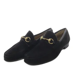 グッチ GUCCI ローファー スリッポン ホースビット スエード 41E ブラック /YO13 ■GY53