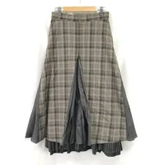 タグ付き未使用品★Ray BEAMS/レイビームス★ロングスカート【1/beige/ベージュ/チェック柄】プリーツ/Skirts◆cBH868<sale>