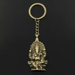 ガネーシャ キーホルダー ゴールド ヒンドゥー教 神 象の頭 富 神様 インド 開運 幸運 ペア ギフト お揃い 贈りもの 贈り物 新品
