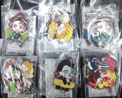 鬼滅の刃 キャラばんちょうこう ラバーマスコット 漆ノ型 6種セット ボールチェーン付き 竈門 炭治郎 竈門 禰豆子&我妻 善逸 竈門 炭治郎&嘴平 伊之助 竈門 炭治郎&竈門 禰豆子&我妻 善逸 魘夢 煉獄 杏寿郎&猗窩座
